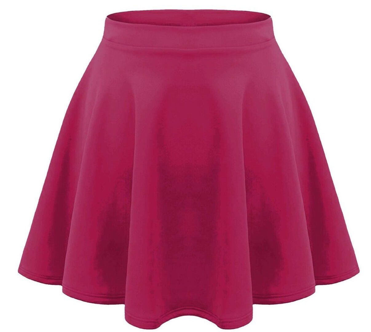 Girls Plain Fuchsia Pink Skater Skirt.