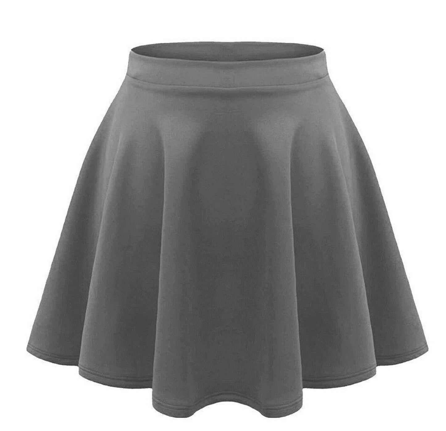 Girls Plain Grey Skater Skirt.
