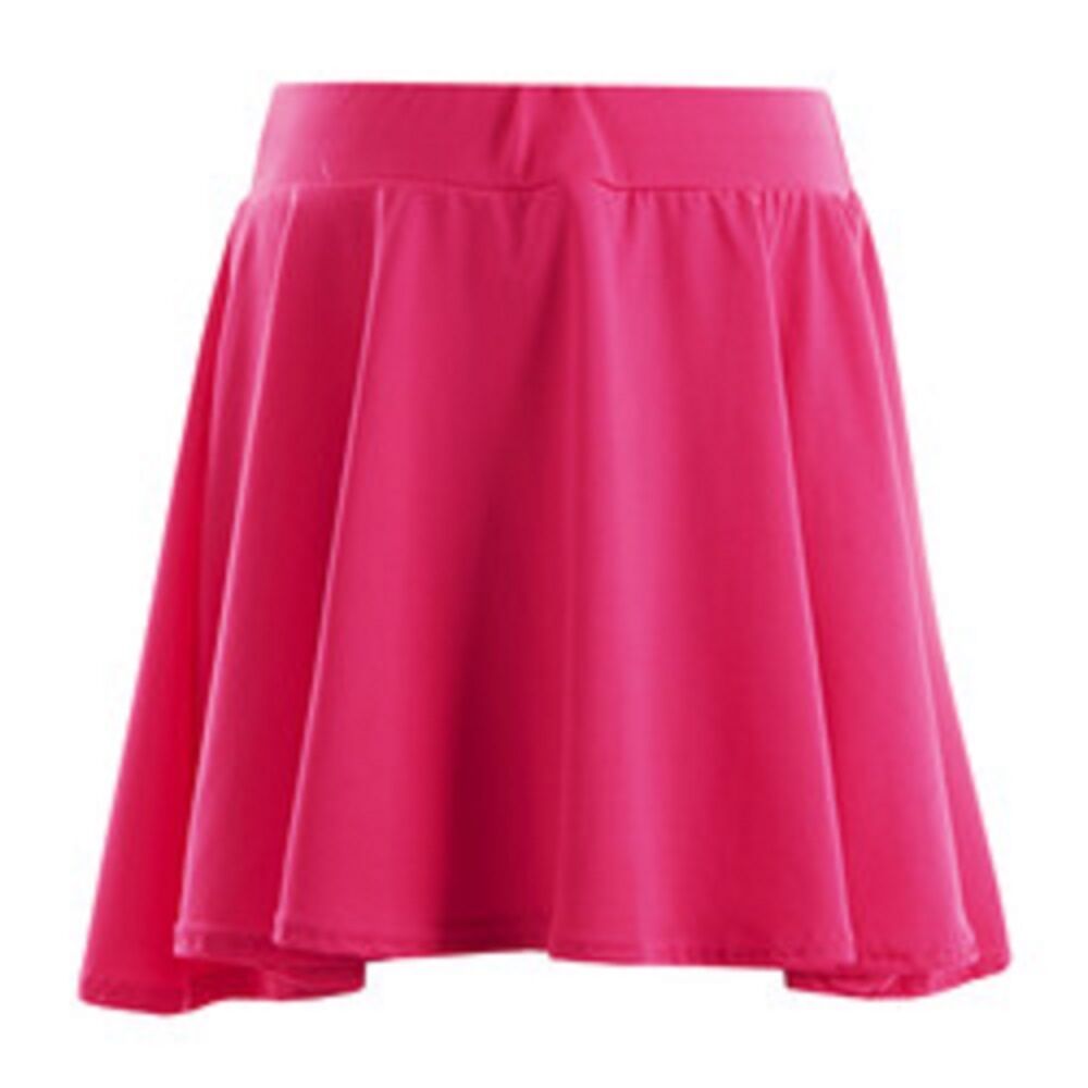 Girls Plain Neon Pink Skater Skirt.