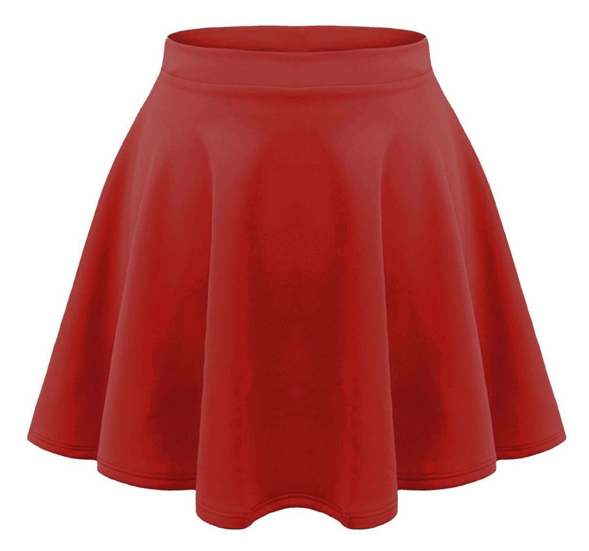 Girls Plain Red Skater Skirt.