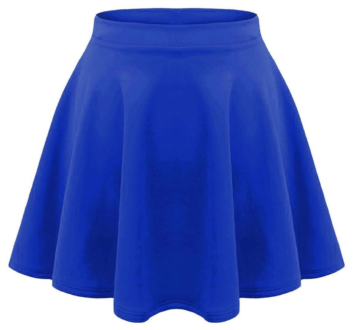 Girls Plain Royal Blue Skater Skirt.