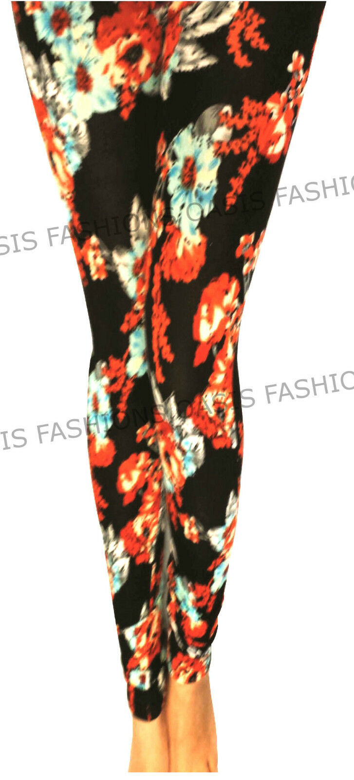 Ladies Floral Design Printed Leggings. Available In Sizes Small To Large (UK 8-14)