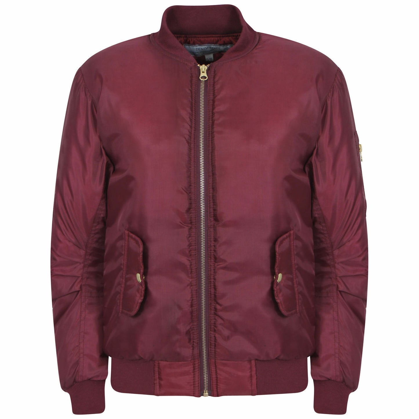 Children's Wine Coloured Bomber Jacket.It Has An Elasticated Ribbed Collar, Waistband & Cuffs. Has 2 Front Pockets And Pocket On The Sleeve . Ages 5-16 Available.