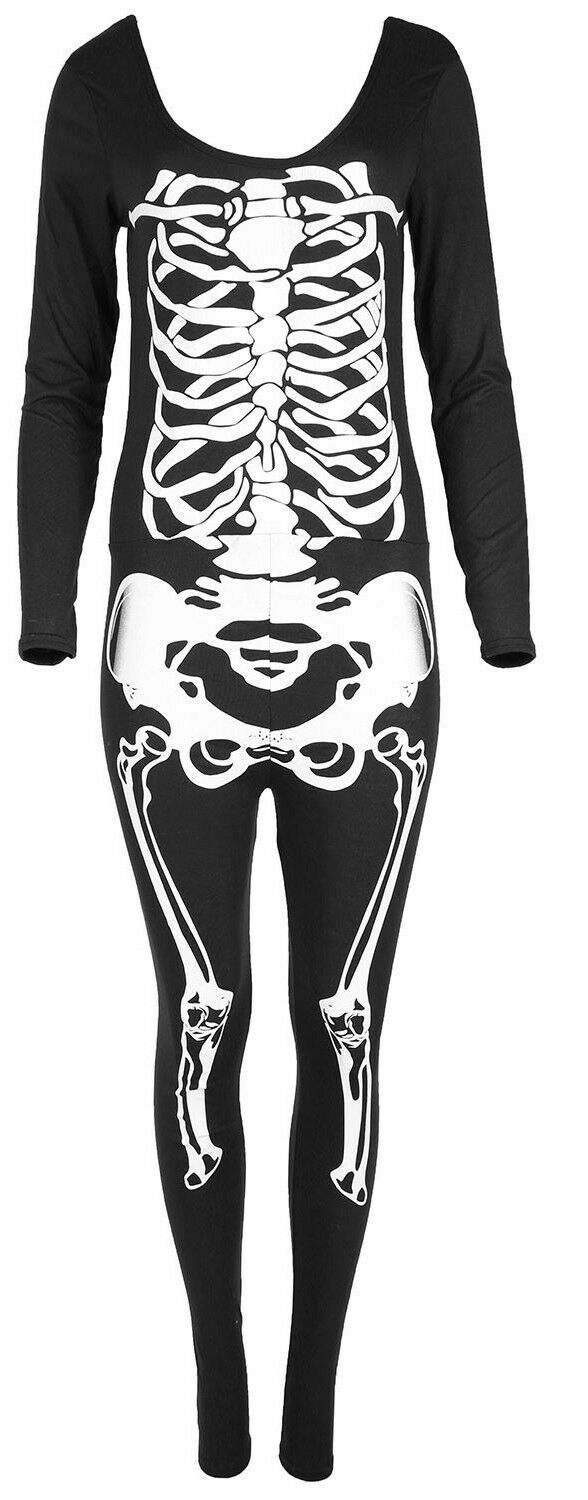 Ladies Halloween Skeleton Jumpsuit.