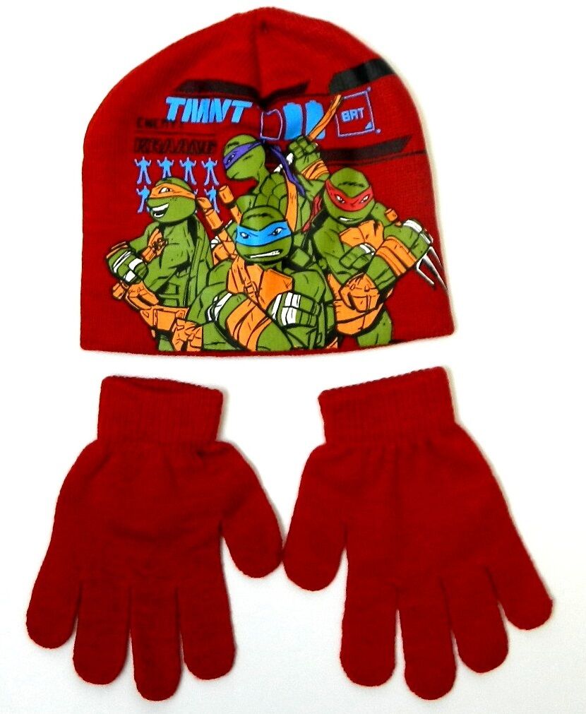 Teenage Mutant Ninja Turtle Red Hat & Glove Set, Age 2-4 (52cm), Age 4-8 (54cm), 100% Acrylic, Official Merchandise