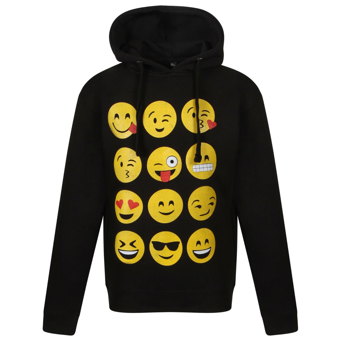 Children's Black Emoji Face Hoody. Age 9-13