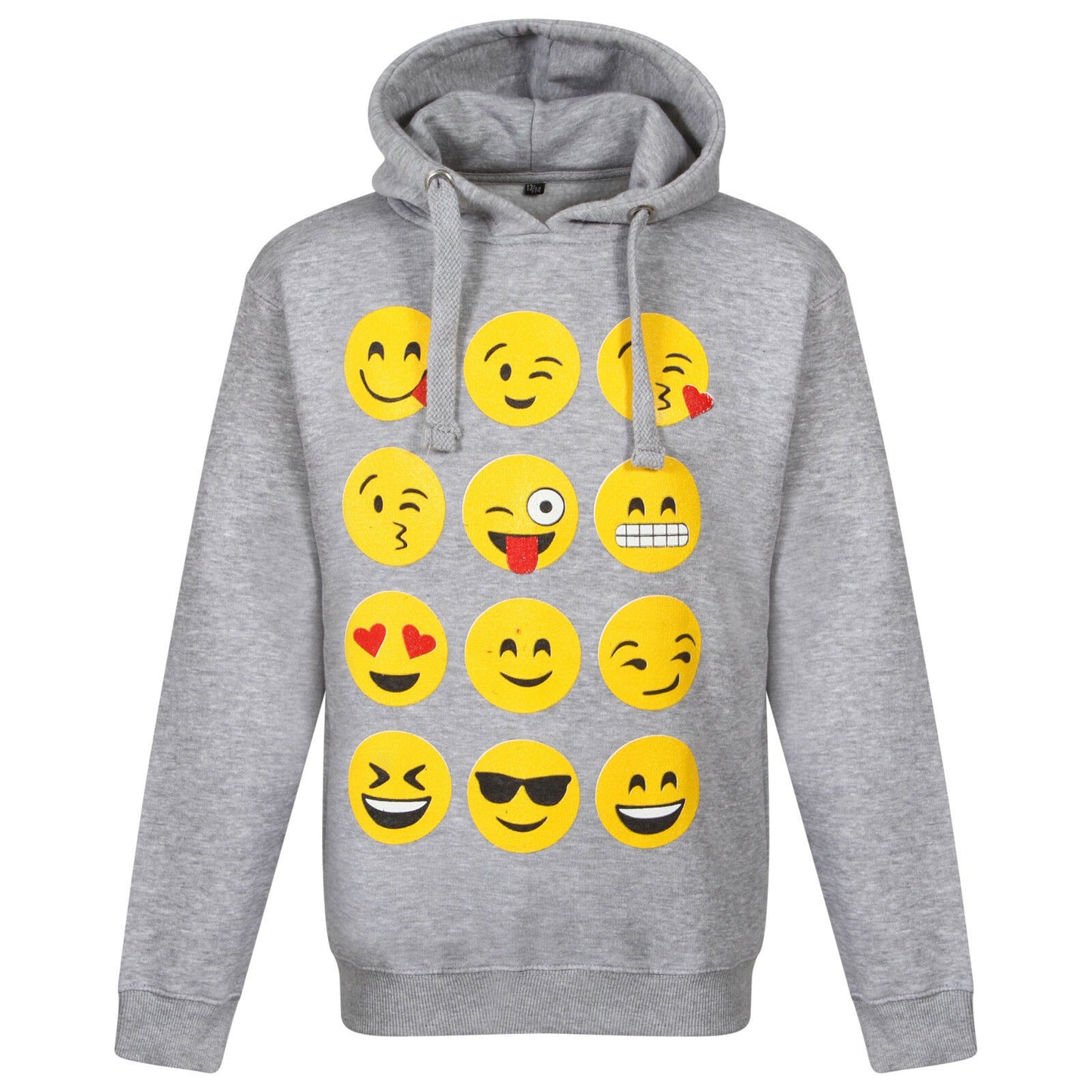Children's Silver Grey Emoji Face Hoody. Age 9-13