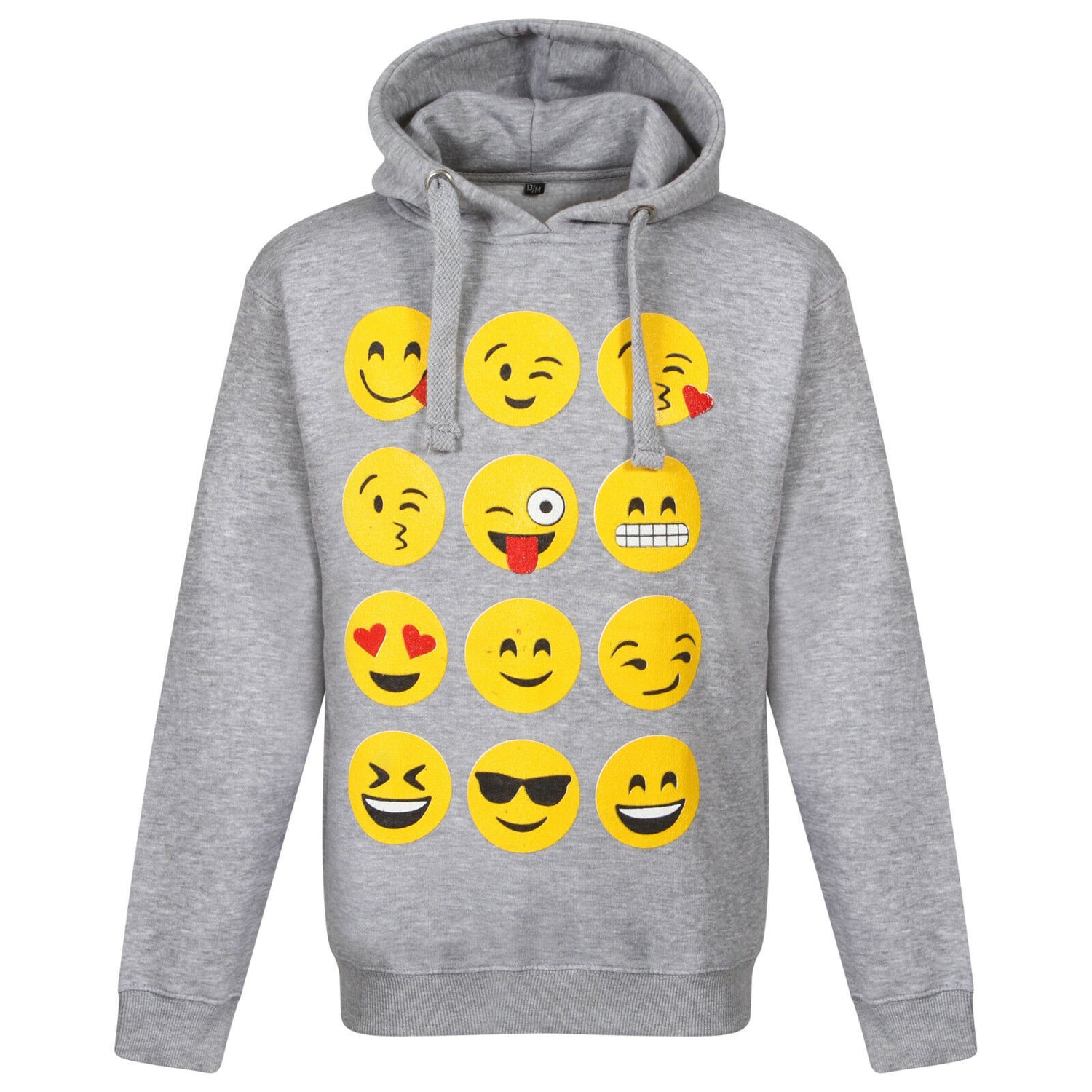 Children's Silver Grey Emoji Face Hoody. Age 9-13