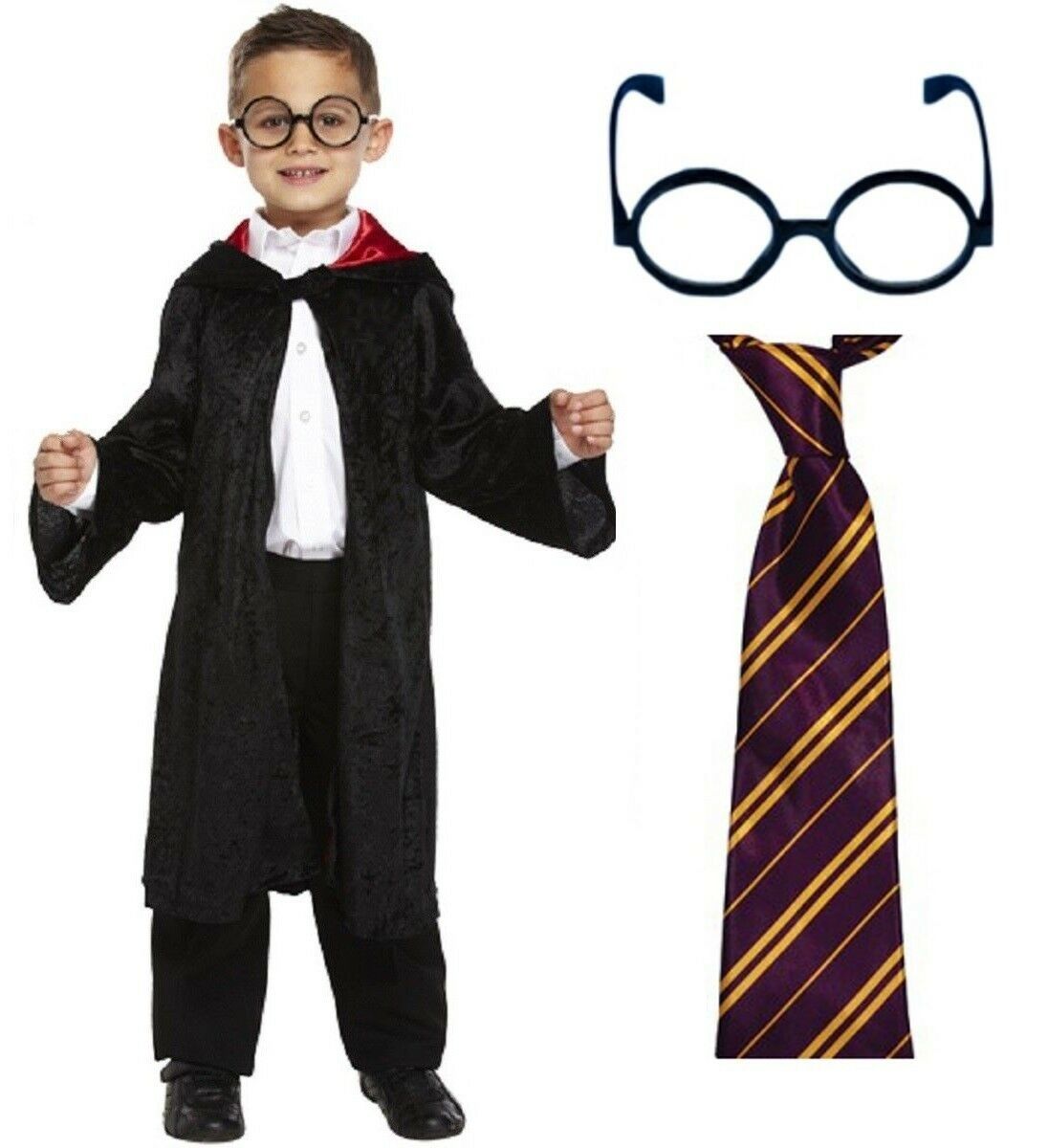 Wizard Robe, Tie & Glasses Set.