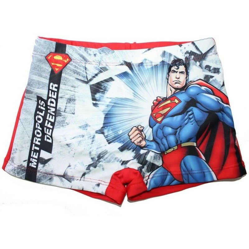 Superman Red Swimwear In Ages 3-8. This is an Official Superman Product.