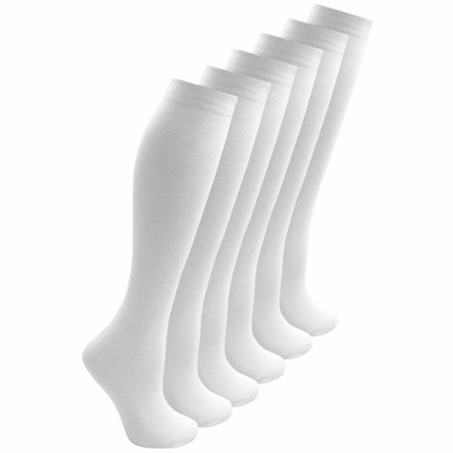 Girls Knee High White School Socks