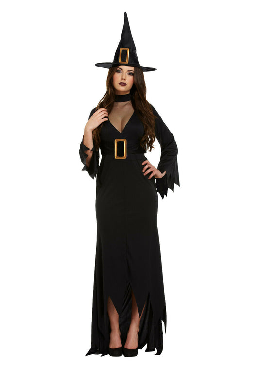 Ladies Full Length Witch Halloween Costume.