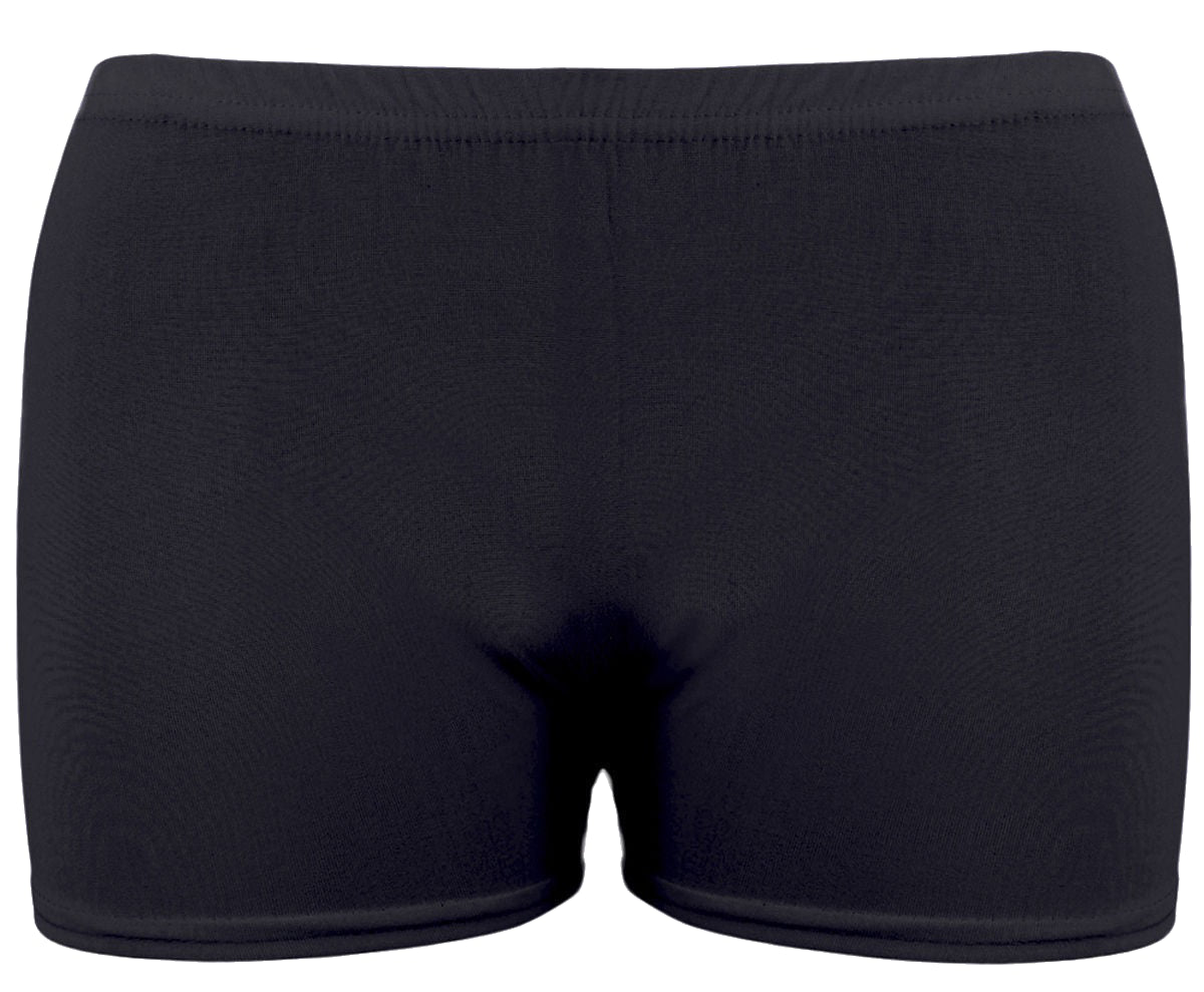 Lycra Shorts In Black, Perfect For School Gym Or Dance Classes, Ages 5 to 14,  95% Polyester & 5% Spandex