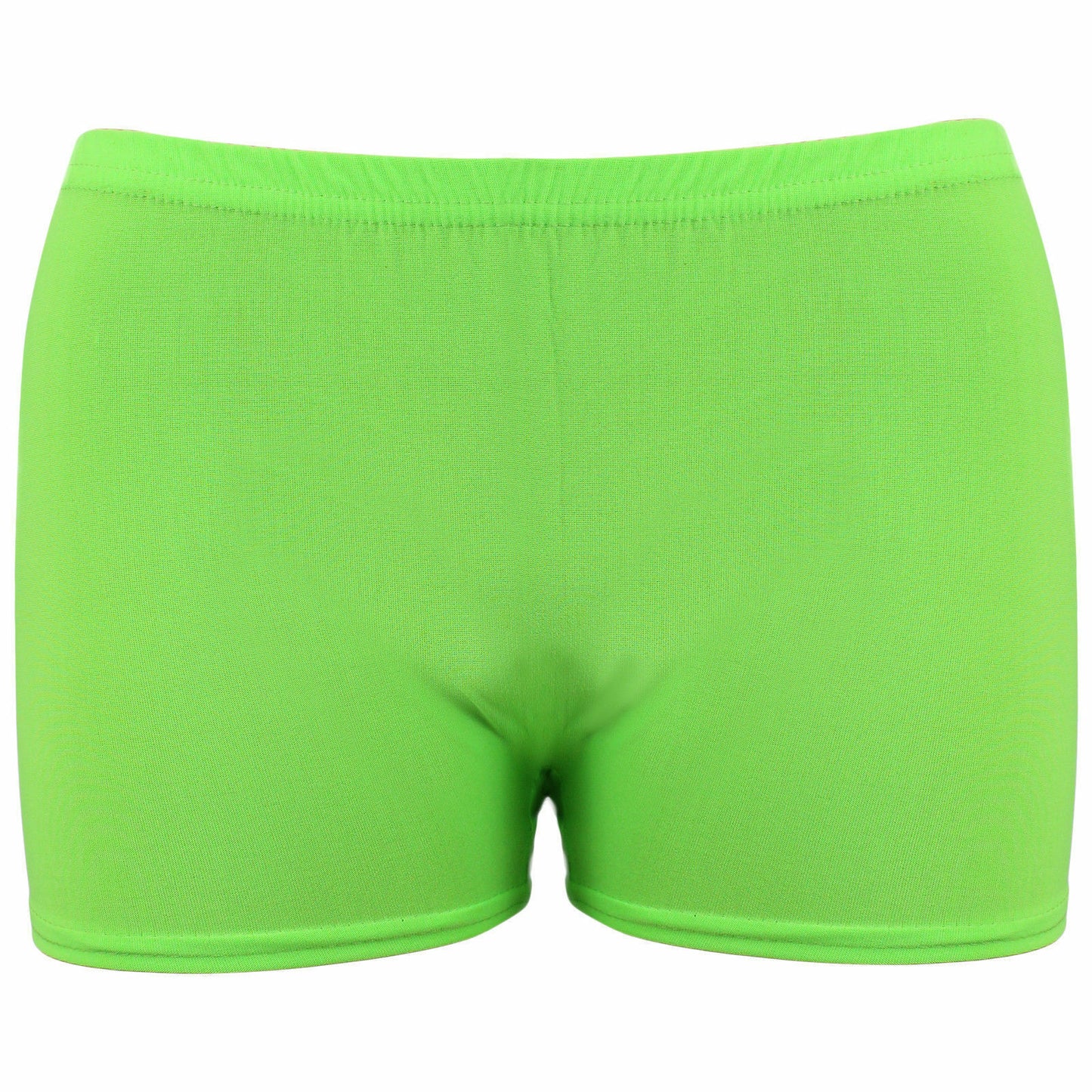 Lycra Shorts In neon Green, Perfect For School Gym Or Dance Classes, Ages 5 to 14, 95% Polyester & 5% Spandex