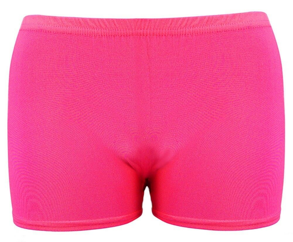 Lycra Shorts In Neon Pink, Perfect For School Gym Or Dance Classes, Ages 5 to 14,  95% Polyester & 5% Spandex