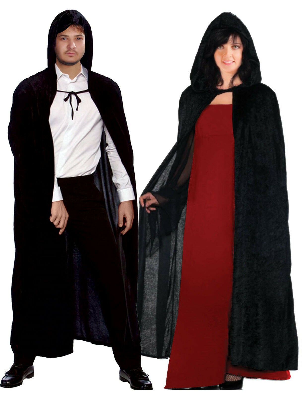 Adults Unisex Black Hooded Cape. This Is Perfect For Halloween Or Cosplay Events. This Is A One Size Fits All.
