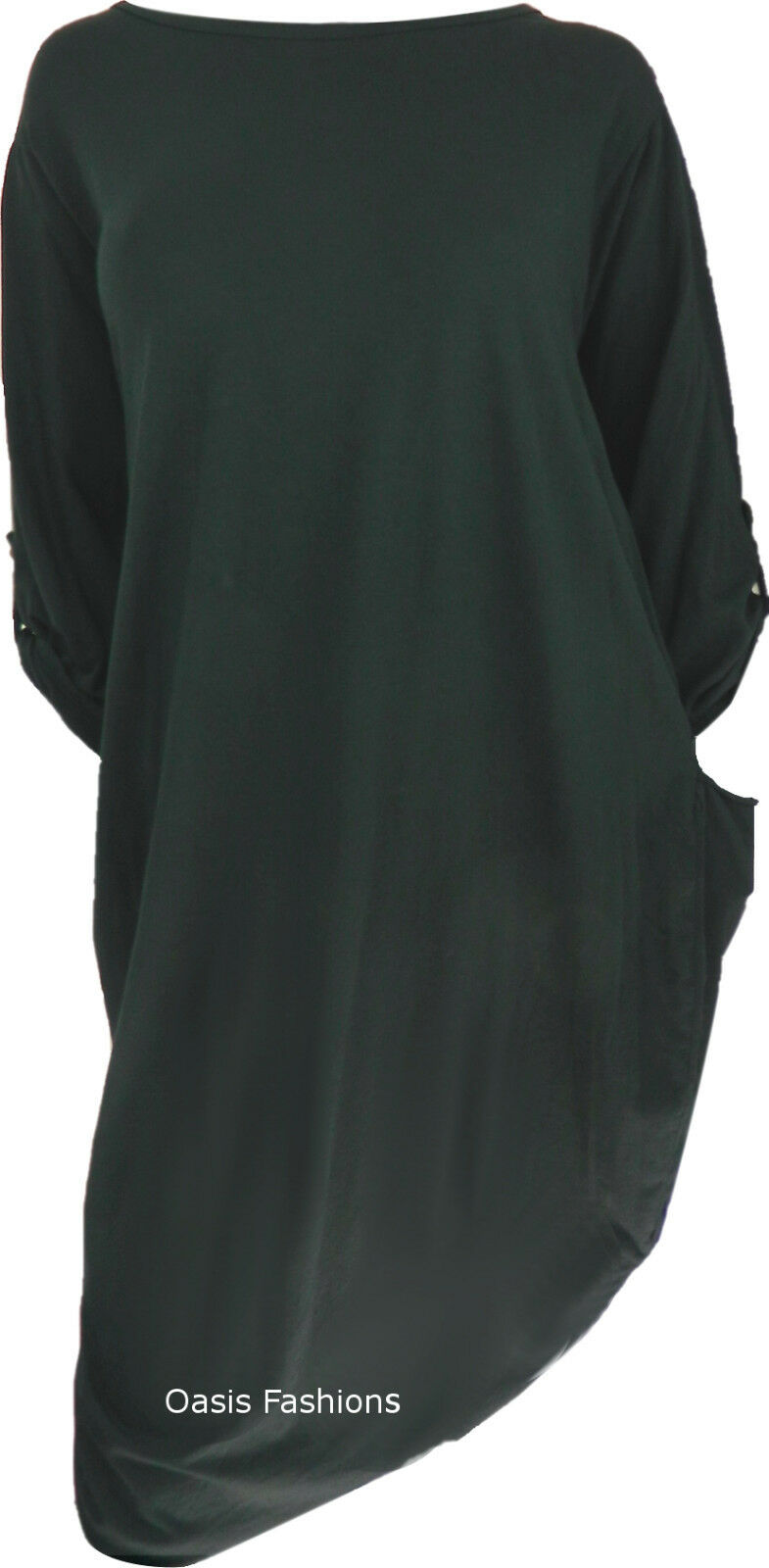 Italian Black Long Sleeve Tunic Dress.