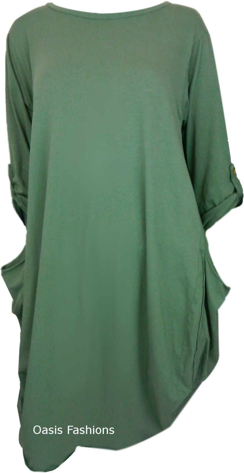 Italian Dark Green Long Sleeve Tunic Dress.