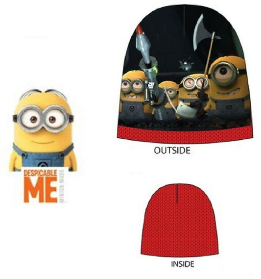 Minion Beanie Hat In Red For Any Minion Lover, Ages 3-6 (52cm), 7-12 (54cm), 100% Polyester, Official Merchandise
