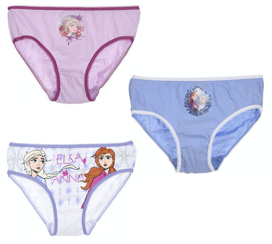Children's Disney Frozen Elsa & Anna 3 Brief Set. Ages 2-3, 4-5 available. This Pack has 3 Different Designs And Is An Official Disney Product.