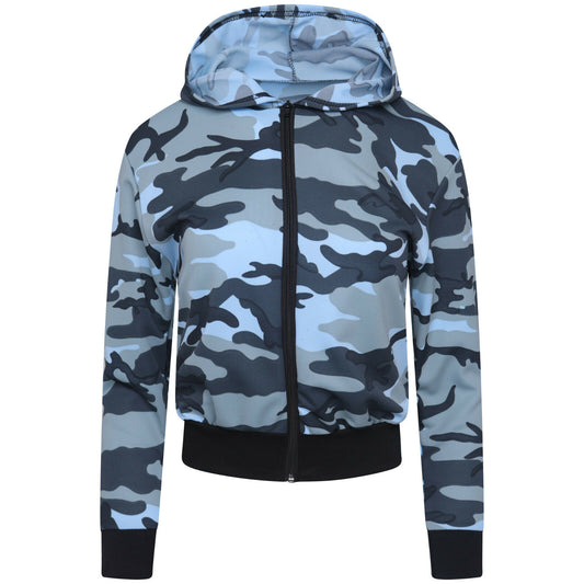 Boys Blue Camouflage Design Light Weight Jacket. These Are Also Available In Yellow. Sizes 7-13 Available. They Are Hooded And Have Black Ribbed Elasticated Waist And Cuffs.