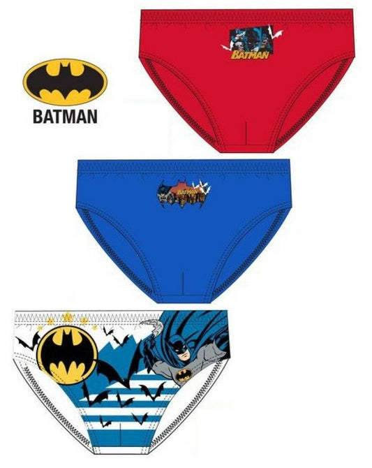 Children's Licensed batman 3 Brief Pack. You Get 3 Different Colours Each Has A Different Design On Them. Ages 2-3 & 4-5 Available.
