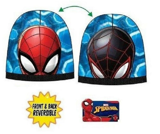 Marvel Spiderman Reversible Hat In Blue With Black Rim.