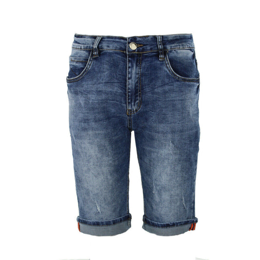 Men's Denim Slim Fit Knee Length Shorts.