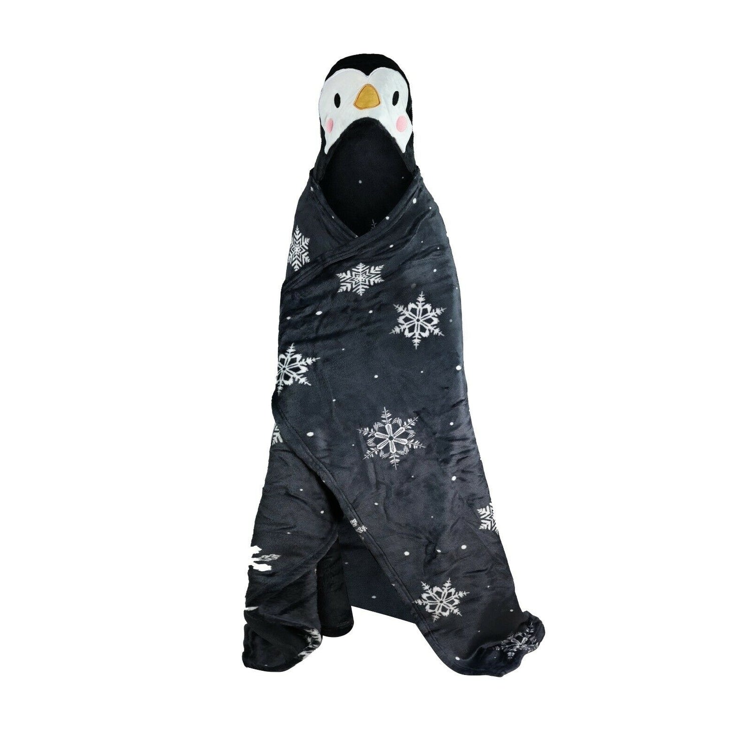 Children's Penguin Novelty Hooded Fleece Blanket, These Are Super Soft And Perfect For The Festive Season As A Gifts, They Measure 110cm x140cm, 100% Polyester (Excludes Trimming)