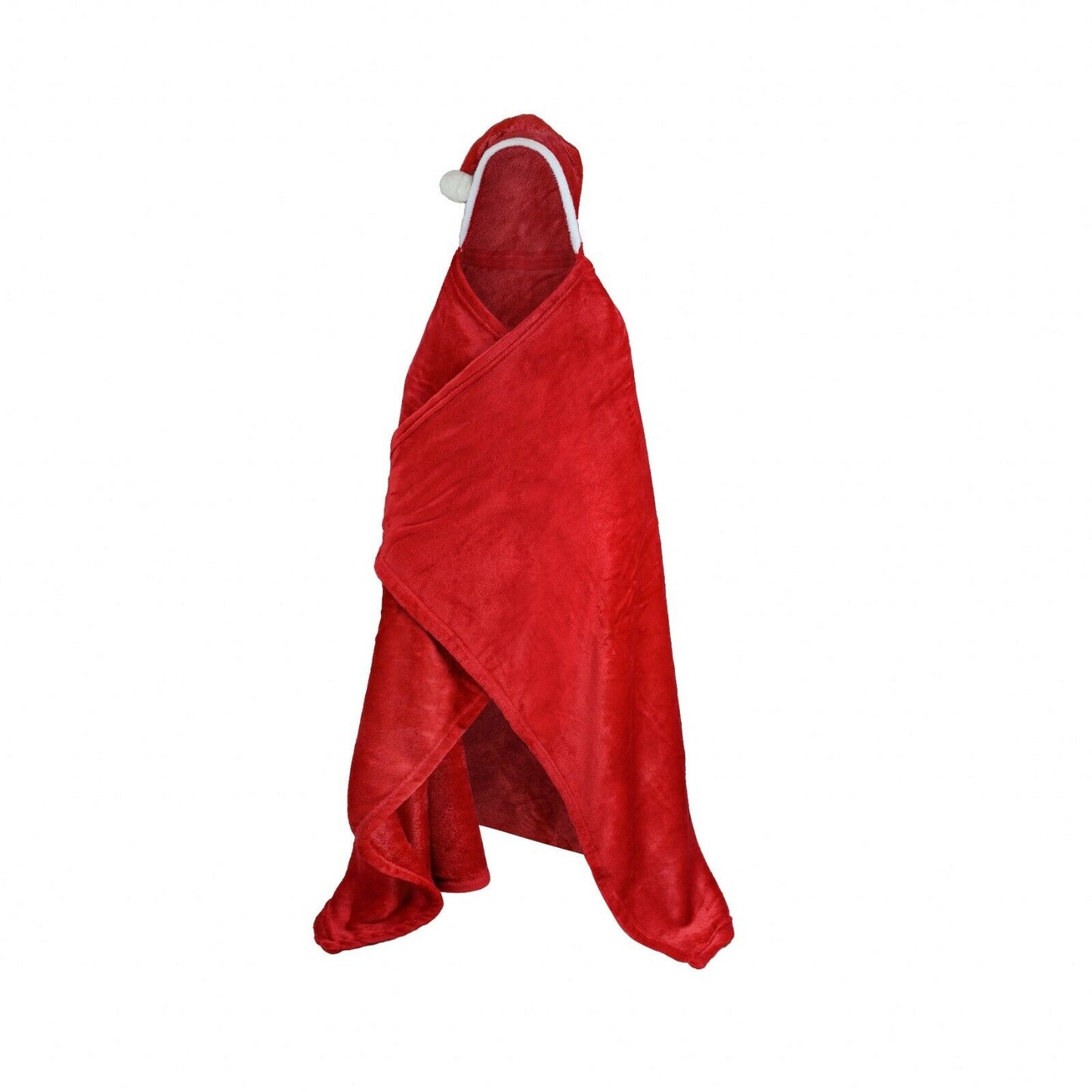 Children's Santa Novelty Hooded Fleece Blanket, These Are Super Soft And Perfect For The Festive Season As  A Gifts, They Measure 110cm x140cm, 100% Polyester (Excludes Trimming)