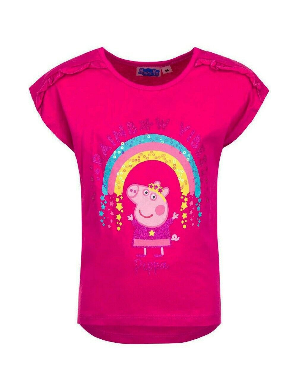 Peppa Pig Short Sleeve T-Shirts. Perfect For Any Peppa Pig Fan Available In Fuchsia. Age 3 to 6 Available. This Is Official Merchandise