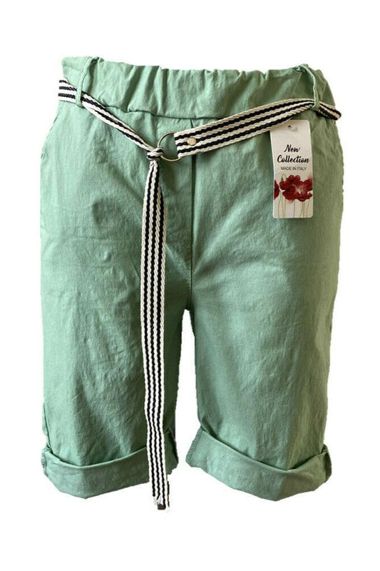 Italian Ladies Shorts in Apple Green.