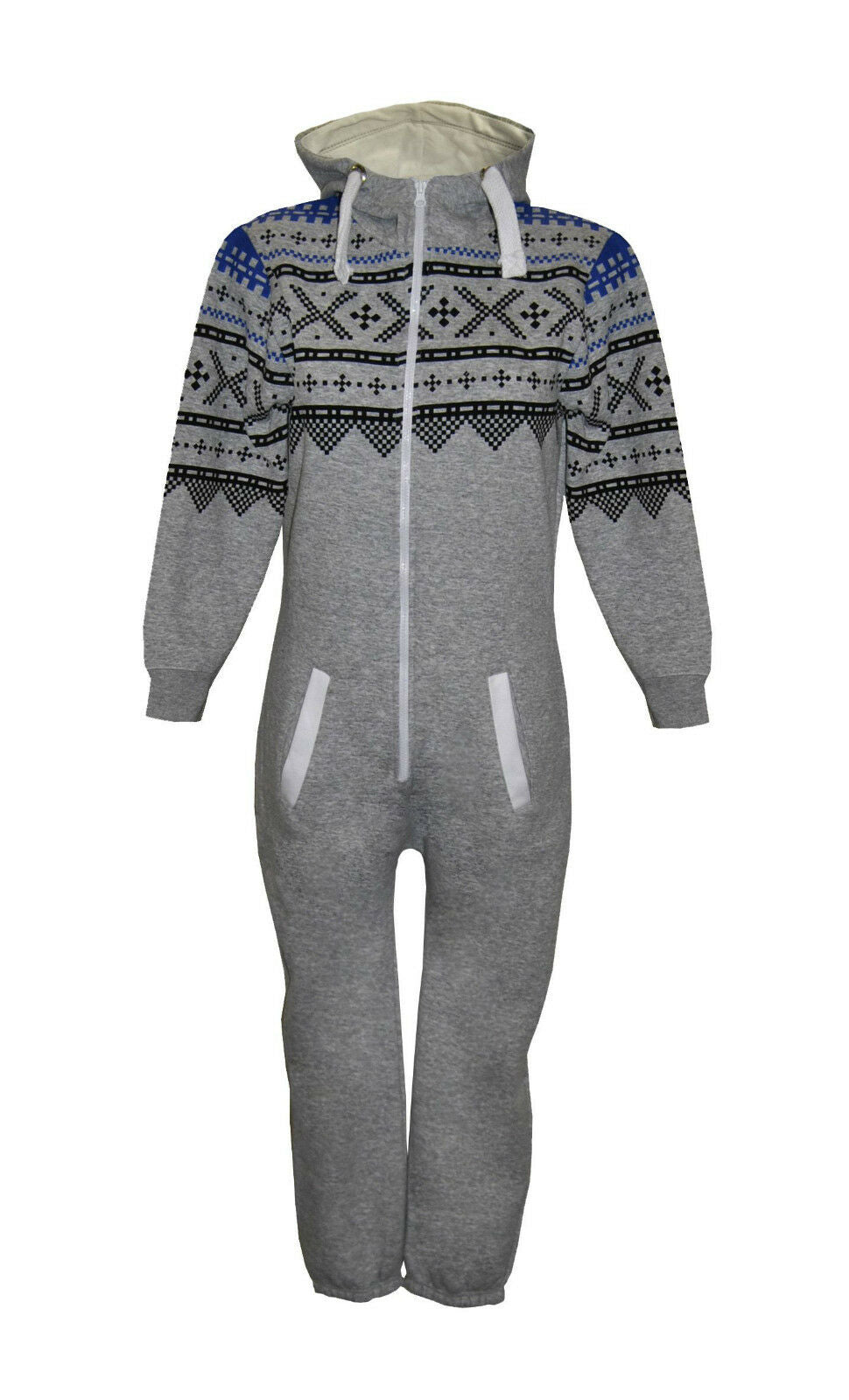 Children's Silver Grey & Blue Aztec Onesie.