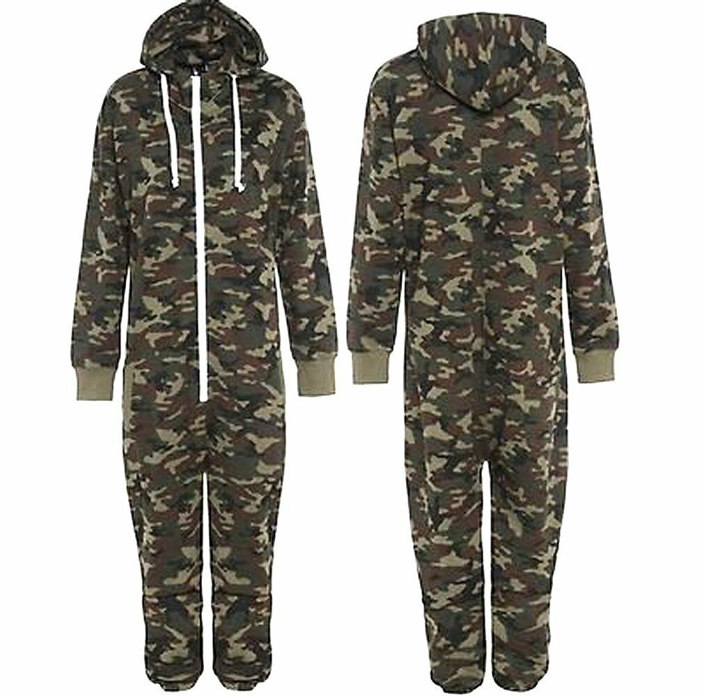 Children's Army Hooded Onesies. They Are Zip Front Neck to Just Below Waist. They Are To Be Worn Loosely. Ages 7-14 Available. 2 Design Options.