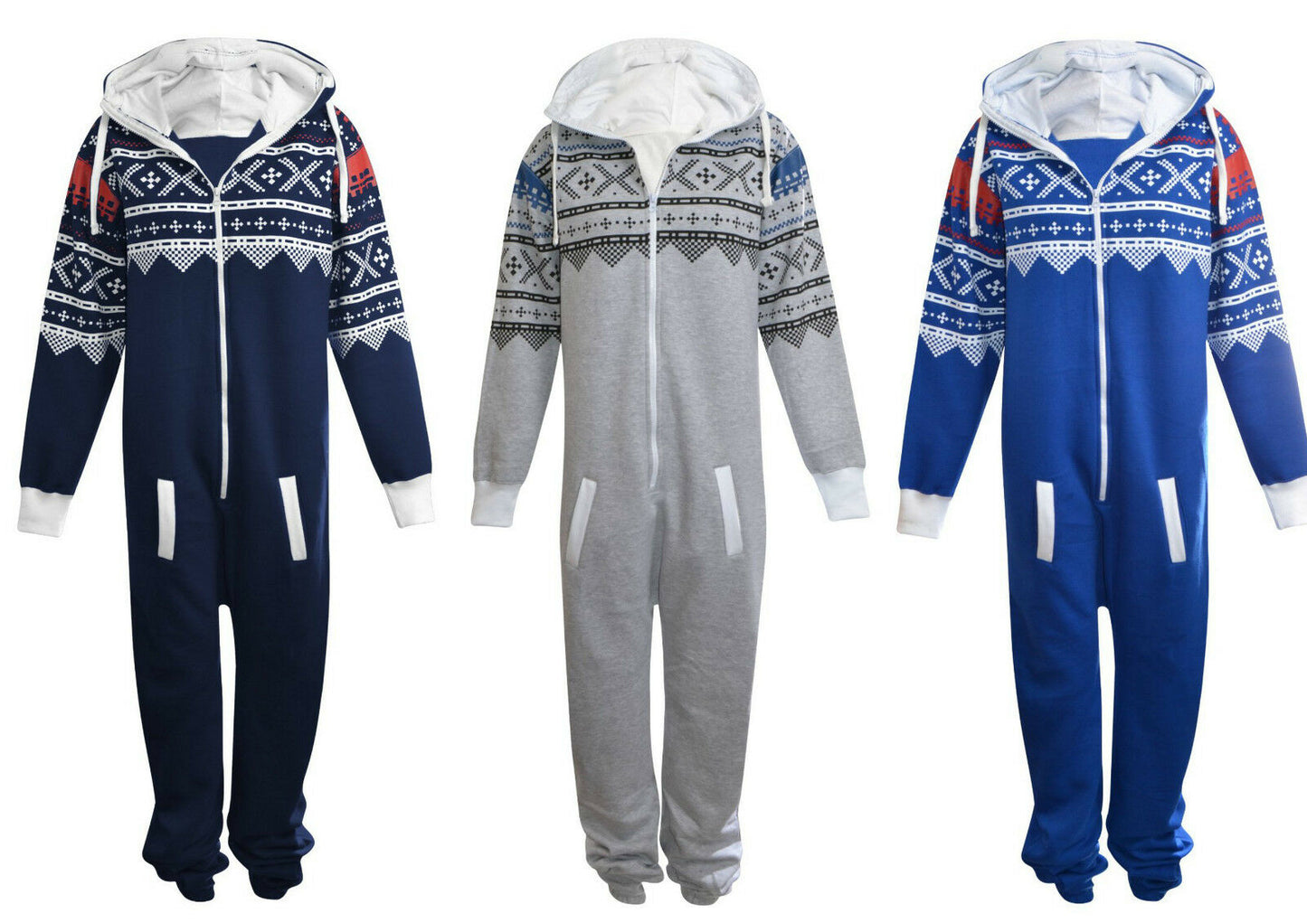Adults Aztec Onesies. Cotton Lined Hood With Fleece Lining In The Rest Of The Onesie. The Cuffs and Ankles Are Ribbed Elastic. These Are To Be Worn Loosely. Sizes Small To X- Large.Multiple Colours Available.
