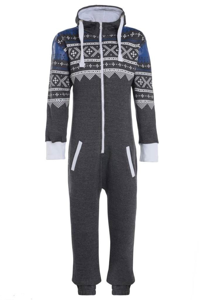 Adult Charcoal Grey Aztec Design Onesie. Cotton Lined Hood With Fleece Lining In The Rest Of The Onesie. The Cuffs and Ankles Are Ribbed Elastic. These Are To Be Worn Loosely. Sizes Small To X- Large.