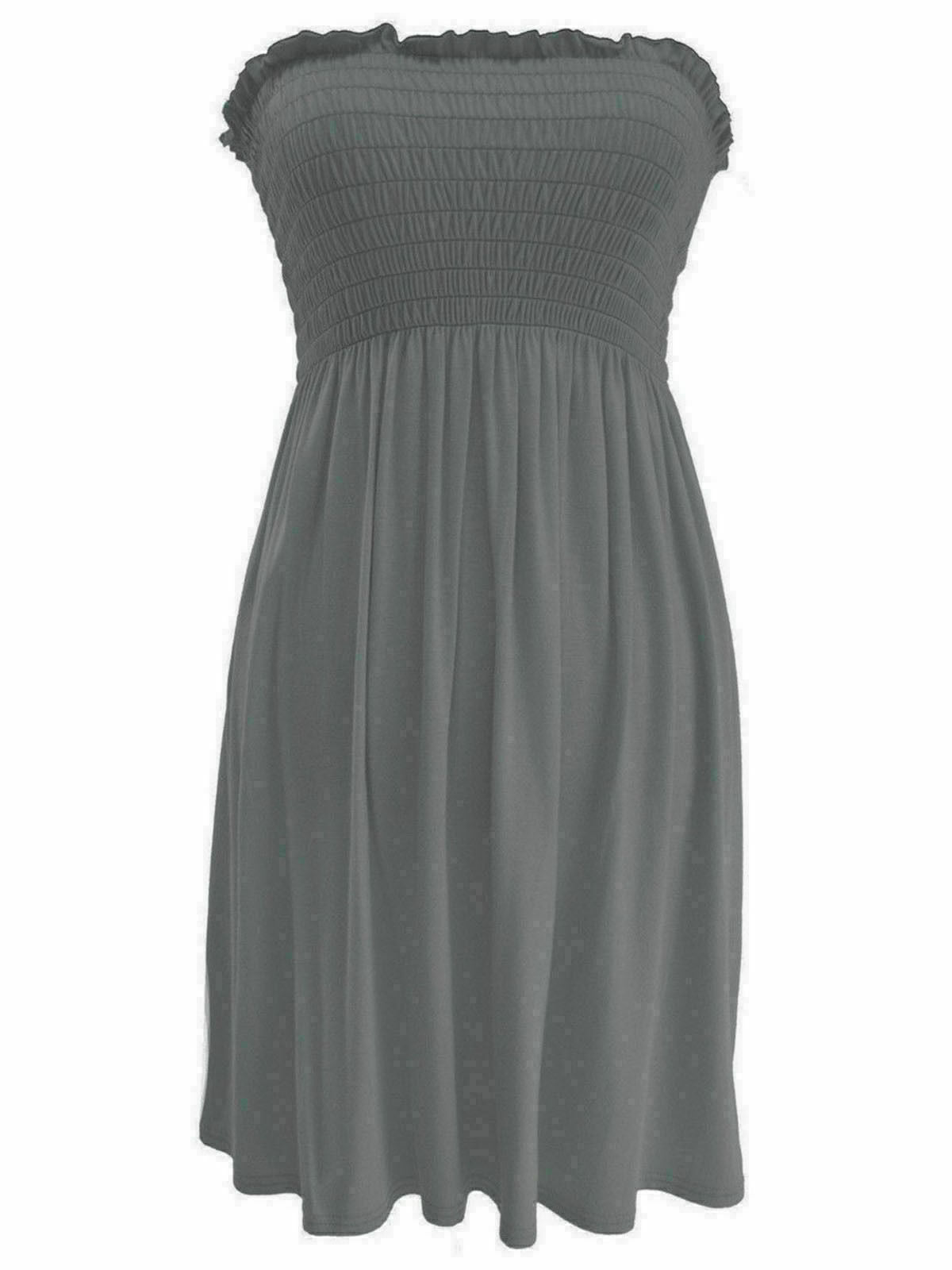 Ladies Charcoal Boob Tube Short Style Dress.