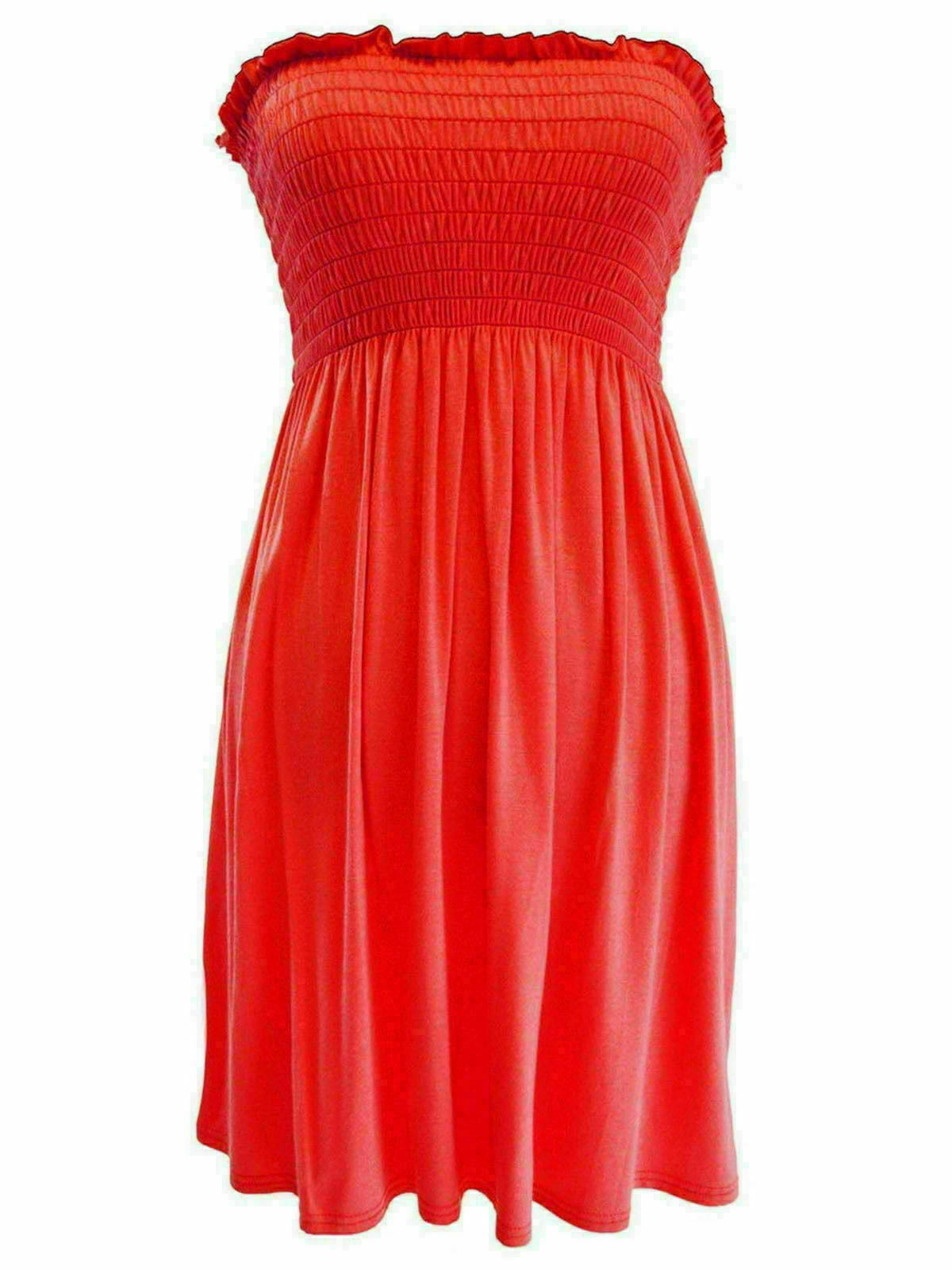 Ladies Plain Red Boob Tube Short Style Dress.