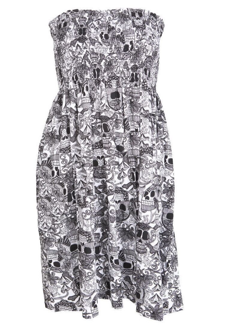Ladies Skull Dress Boob Tube Short Style Dress.