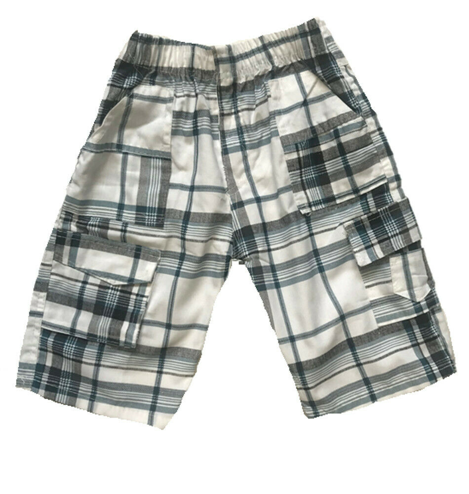 Boys Black & White Shorts. These Have A Black design On Them With 2 Pockets On The Front And Elasticated Waist. These Are Perfect For Relaxing Around The House Or For Holidays. Available Ages 3-16