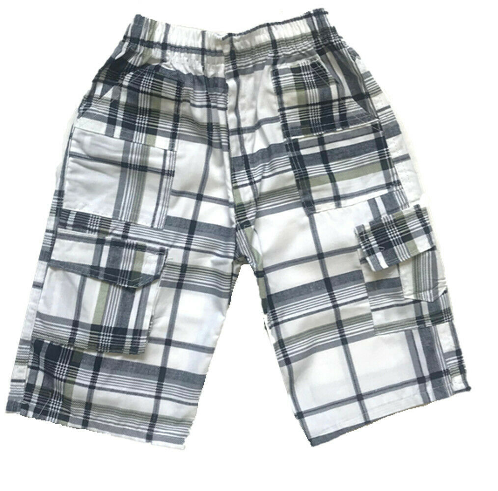 Boys Navy & White Shorts. These Have A Navy design On Them  With 2 Pockets On The Front And Elasticated Waist. These Are Perfect For Relaxing Around The House Or For Holidays. Available Ages 3-16