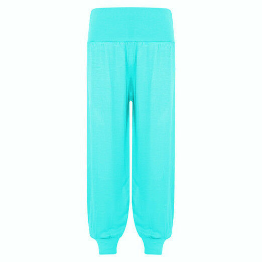 Children's Aqua Harem Trousers. Ages 5-13. Perfect As Loungewear Or To Go Over Dance Leggings/ Gymnastic Leotards. They Have An Elasticated Waist And Cuffs For Comfort
