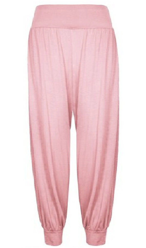 Children's Baby Pink Harem Trousers.Ages 5-13. Perfect As Loungewear Or To Go Over Dance Leggings/ Gymnastic Leotards. They Have An Elasticated Waist And Cuffs For Comfort