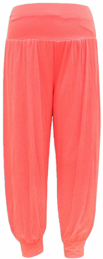 Children's Coral Harem Trousers.Ages 5-13. Perfect As Loungewear Or To Go Over Dance Leggings/ Gymnastic Leotards. They Have An Elasticated Waist And Cuffs For Comfort