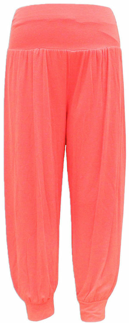 Children's Coral Harem Trousers.Ages 5-13. Perfect As Loungewear Or To Go Over Dance Leggings/ Gymnastic Leotards. They Have An Elasticated Waist And Cuffs For Comfort