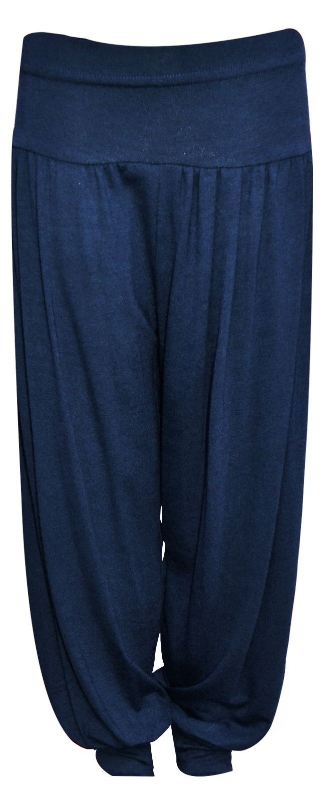 Children's Navy Harem Trousers.Ages 5-13. Perfect As Loungewear Or To Go Over Dance Leggings/ Gymnastic Leotards. They Have An Elasticated Waist And Cuffs For Comfort
