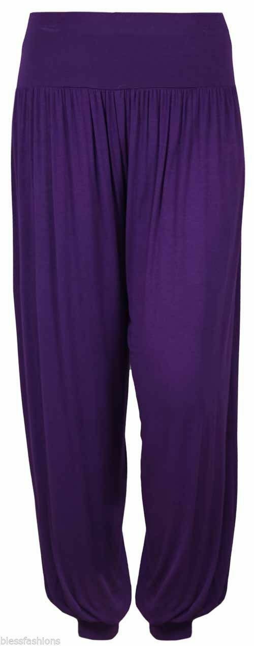 Children's Purple Harem Trousers.Ages 5-13. Perfect As Loungewear Or To Go Over Dance Leggings/ Gymnastic Leotards. They Have An Elasticated Waist And Cuffs For Comfort