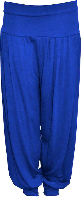 Children's Royal Blue Harem Trousers.Ages 5-13. Perfect As Loungewear Or To Go Over Dance Leggings/ Gymnastic Leotards. They Have An Elasticated Waist And Cuffs For Comfort