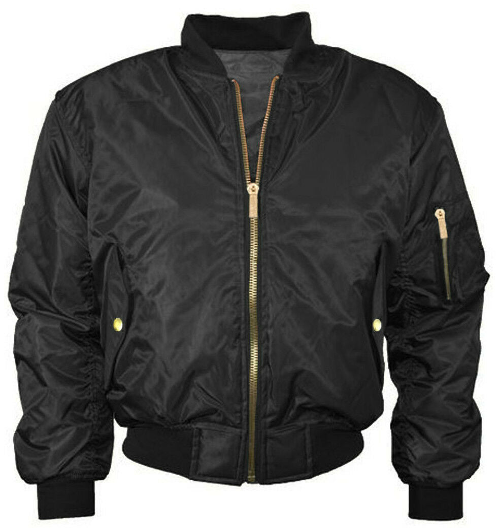 Ladies Black Bomber Jacket.