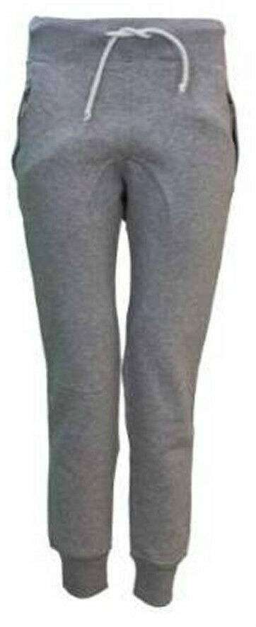 Ladies Silver Grey Jogging Bottoms With Zip Pockets. The Ankle Cuffs Are Elasticated. The Waist Is Also Elasticated With Drawstring Detail. Available Sizes 8- 14.